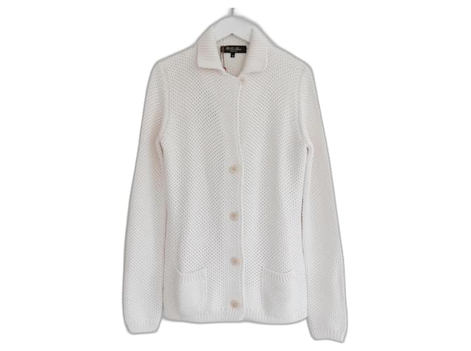 Loro Piana Santiago silk and cotton-blend cardigan Cream  ref.1179224