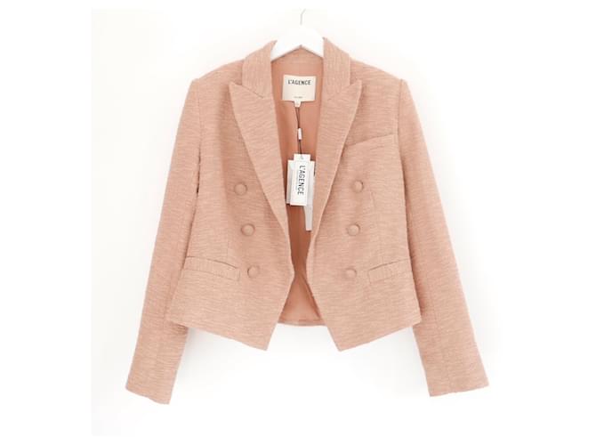 L'Agence L’Agence Brooke Blazer Jacket Pink Peach Cotton  ref.1179229