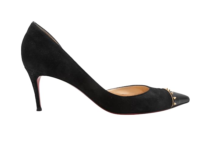 Black Christian Louboutin Suede Studded Pumps Size 39.5  ref.1179303