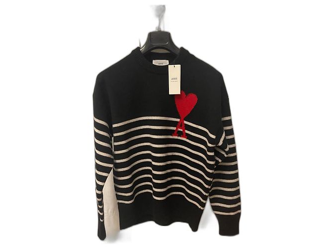 Ami Black Wool Sweater