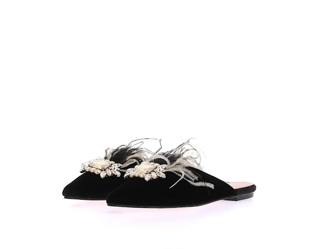 Autre Marque PRETTY BALLERINE Ciabatte e zoccoli T.Unione Europea 38 Leather Nero Pelle  ref.1179390