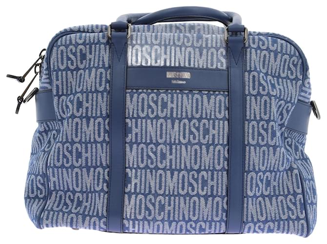 MOSCHINO Handtaschen T.  Stoff Blau Leinwand  ref.1179398