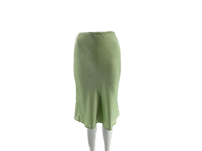 Autre Marque NON SIGNÉ / Jupes NON SIGNÉES T. ca 42 silk Soie Vert  ref.1179436