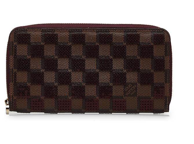Louis Vuitton Brown Damier Ebene Paillettes Zippy Wallet Cloth  ref.1179515