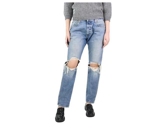 Khaite Jeans rasgados azuis - tamanho UK 10 Azul Algodão  ref.1179541