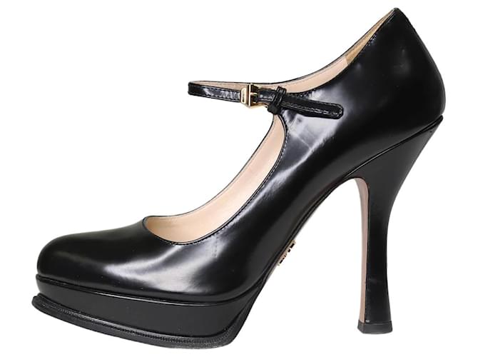 Prada Black Mary Jane pumps - size EU 37.5 Leather  ref.1179555