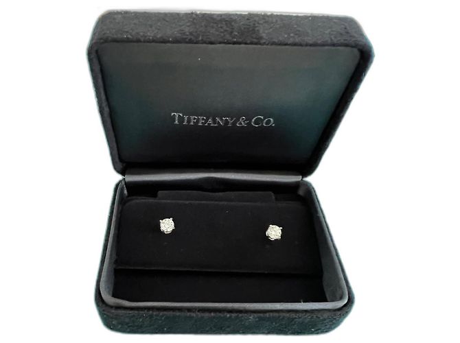 Solitaire diamond studs from Tiffany & Co White