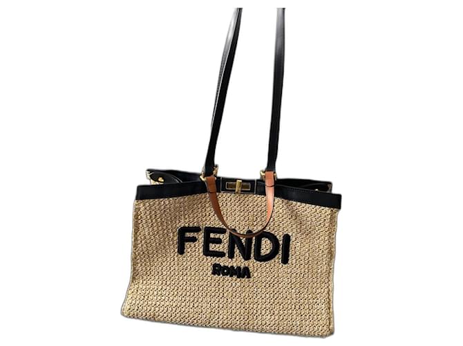 Peekaboo Fendi Fourre-tout Marron  ref.1179573