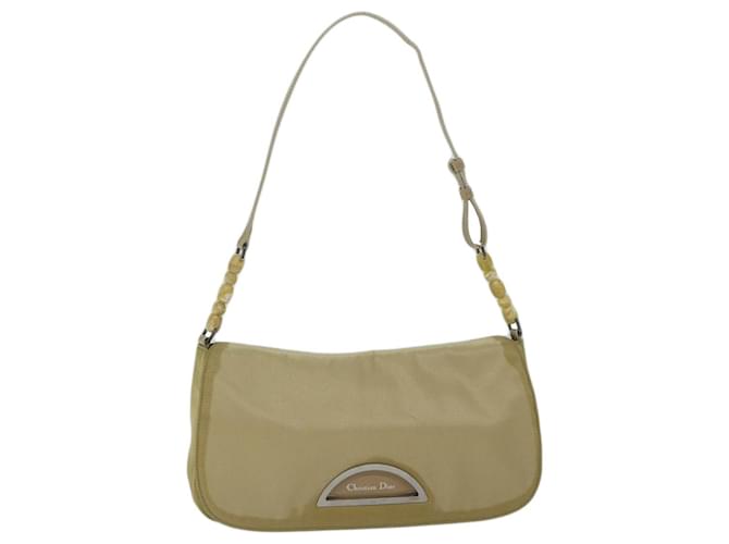 Christian Dior Maris Pearl Shoulder Bag Nylon Khaki Auth bs10532  ref.1179627