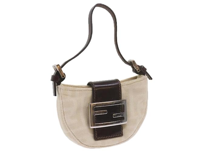 FENDI Zucca Canvas Mini Mamma Baguette Hand Bag Beige Auth 61332 Cloth  ref.1179651