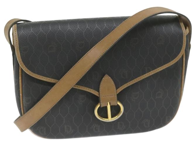 Christian Dior Honeycomb Canvas Shoulder Bag PVC Black Auth bs10475  ref.1179686