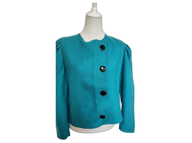 Louis Féraud Vintage Louis Feraud wool blazer - excellent condition Turquoise  ref.1179731