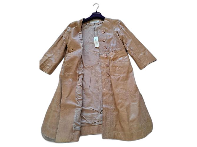 Casaco de couro Gerard Darel.38fr Bege