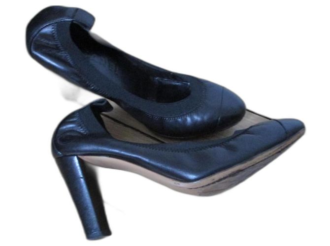 Chanel Schwarze Lederpumps, Pointure 37.
