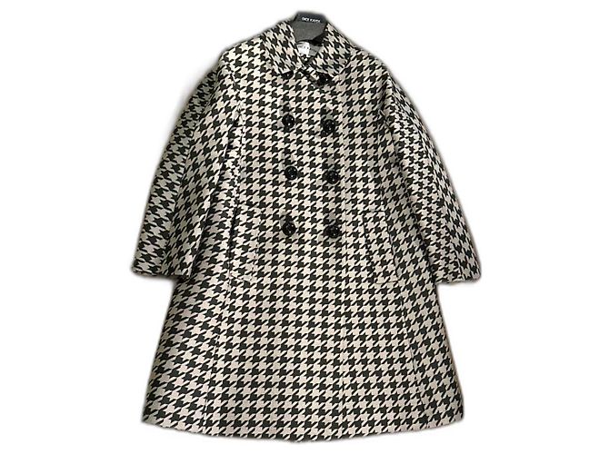 Dice Kayek Houndstooth Wool Linen Coat Bronze