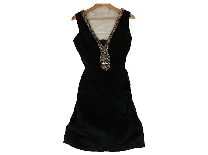 Autre Marque Vestido Mandalay de seda negro