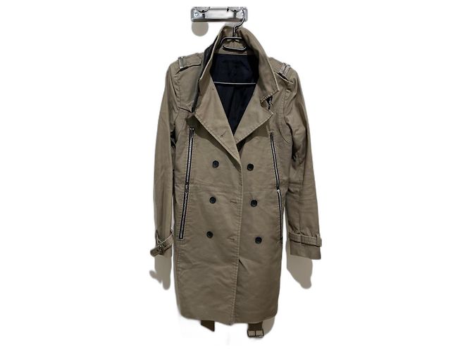 Gabardina The Kooples Beige Caqui Algodón