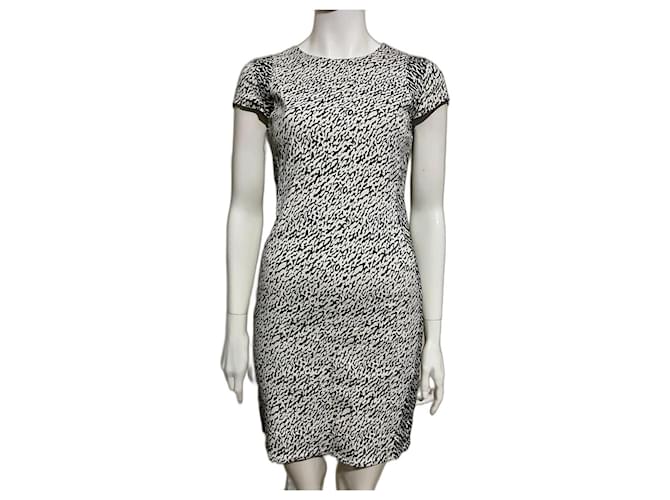 Diane Von Furstenberg DvF Pele dress with wave snake print in black and white Cotton Elastane  ref.1179832