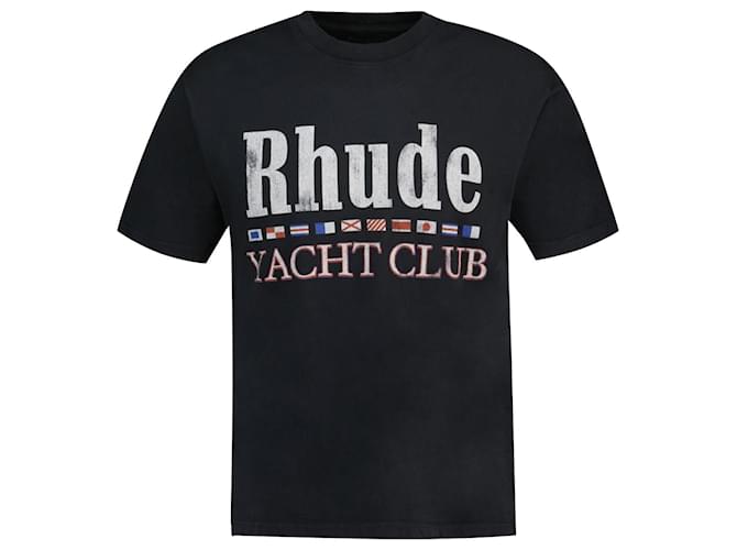 Autre Marque T-Shirt Drapeau Rhude - Rhude - Coton - Noir  ref.1179887
