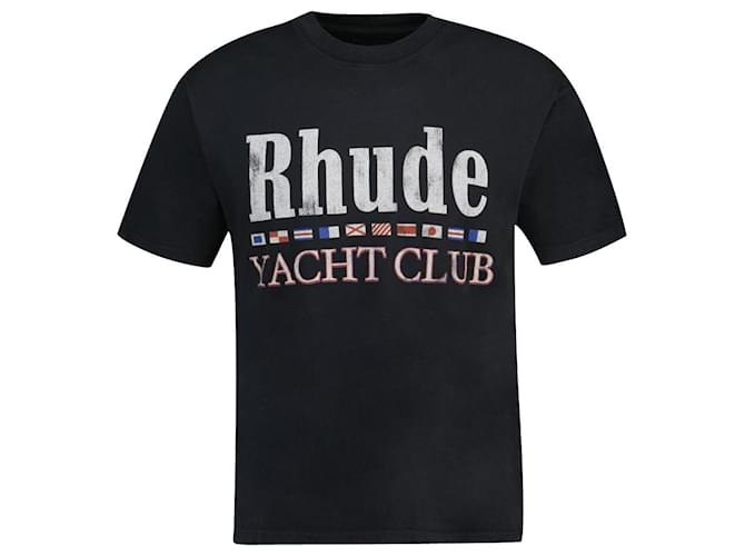 Autre Marque T-shirt con bandiera Rhude - Rhude - Cotone - Nera Nero  ref.1179889