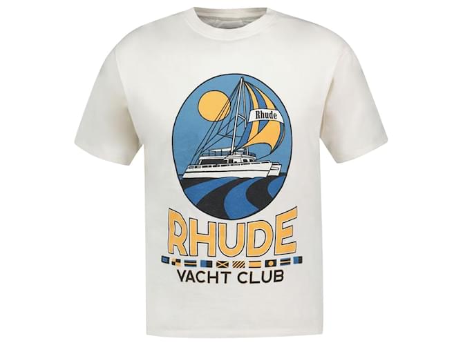 Autre Marque Yacht Club T-Shirt - Rhude - Cotton - White  ref.1179890