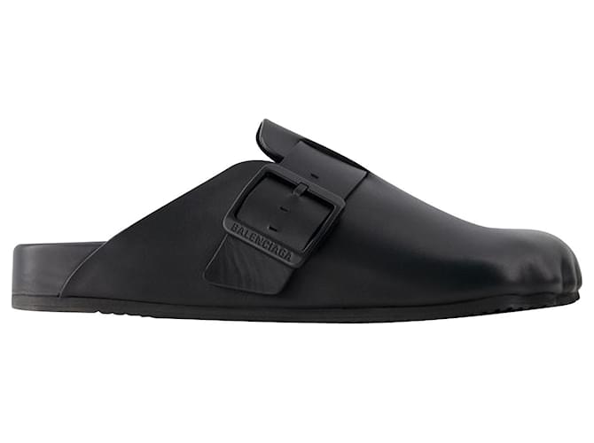 Sunday Slides - Balenciaga - Leather - Black  ref.1179906