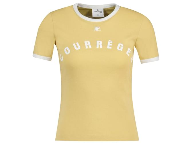 Camiseta Contraste - Courreges - Algodón - Blanco  ref.1179931