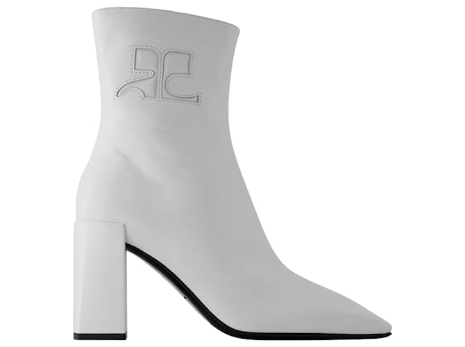 Heritage Ankle Boots - Courreges - Leather - Heritage White Pony-style calfskin  ref.1179936