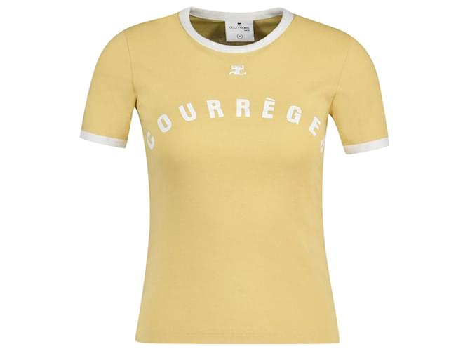 Camiseta Contraste - Courreges - Algodão - Branco  ref.1179971