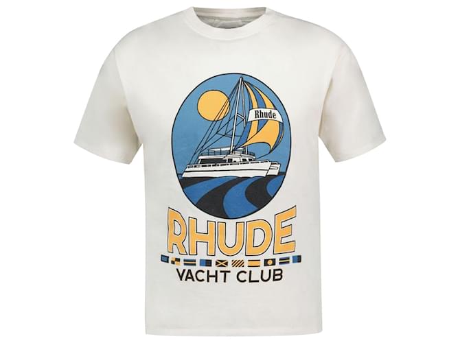 Autre Marque T-Shirt Yacht Club - Rhude - Coton - Blanc  ref.1179973