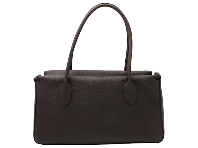 The Row E/W Top Handle Bag in Pebbled in Brown Leather  ref.1179990