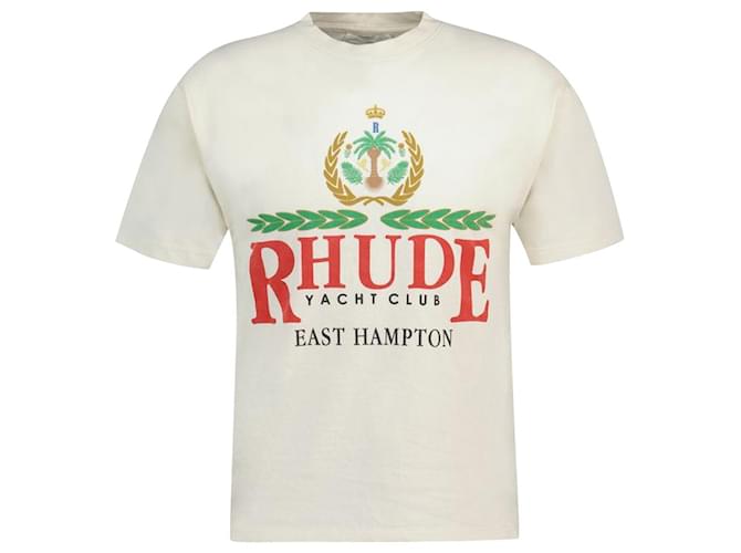 Autre Marque Maglietta East Hampton Crest - Rhude - Cotone - Bianca Bianco  ref.1179991