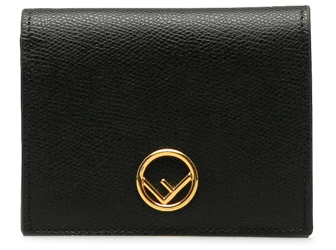 Fendi Black F ist eine kleine Lederbrieftasche von Fendi Schwarz Kalbähnliches Kalb  ref.1180078