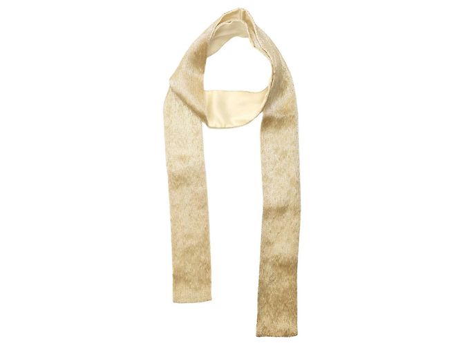 Chloé bufanda de seda beige con lentejuelas