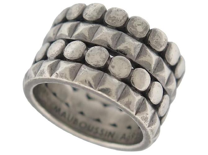 MAUBOUSSIN RING TENNESSEE ROAD T55 RINGBAND AUS STERLINGSILBER Geld  ref.1180150