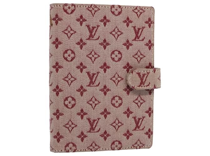 LOUIS VUITTON Monograma Mini Agenda PM Day Planner Capa Vermelha R20912 Autenticação de LV 61679 Vermelho  ref.1180384