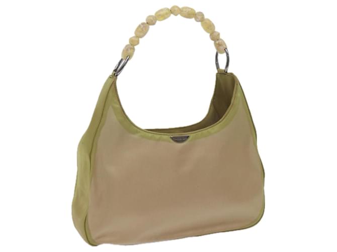Christian Dior Maris Pearl Shoulder Bag Nylon Khaki Auth bs10338  ref.1180396