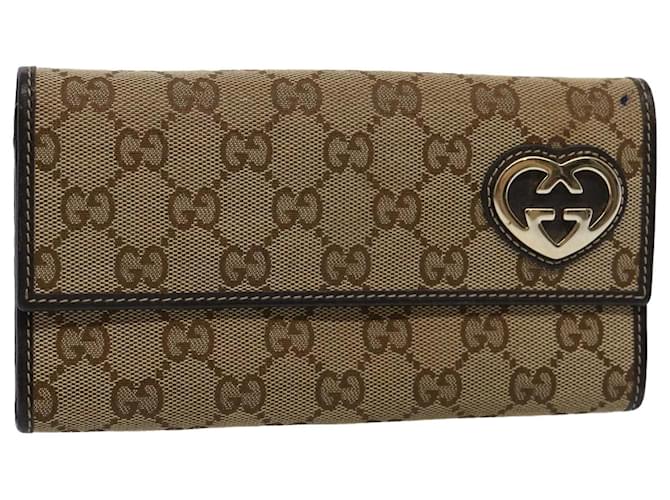 GUCCI GG Canvas Long Wallet Beige 251861 Auth bs10353  ref.1180420
