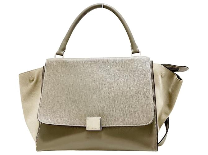 Céline Trapèze Beige Leather  ref.1180515