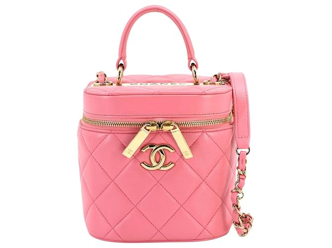 Chanel Vanity Pink Leder  ref.1180592