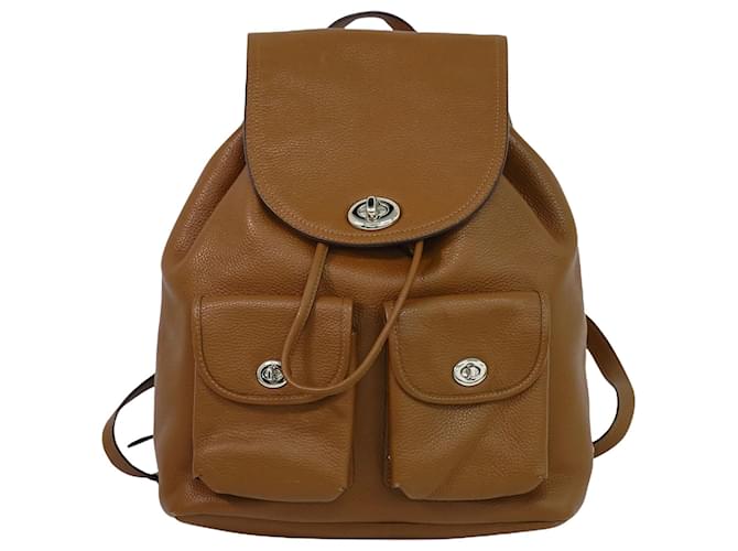 Coach Turnlock Brown Leather  ref.1180598