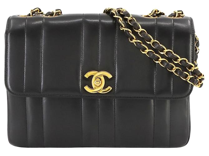 Chanel Matelass� Black Leather  ref.1180688