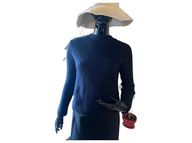 Sandro Knitwear Navy blue Wool Acrylic  ref.1180778