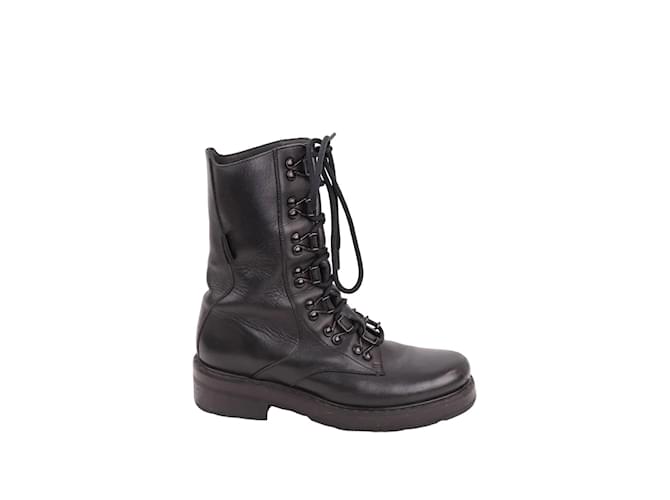 Autre Marque Leather Lace-up Boots Black  ref.1180796