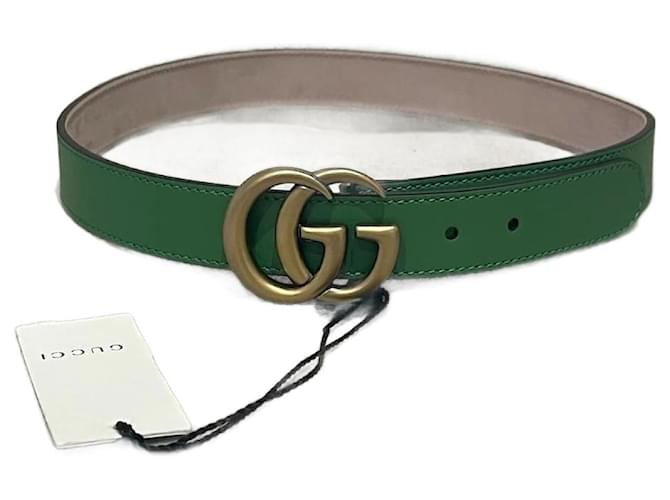GUCCI  Belts T.International XXS Leather Green  ref.1180817