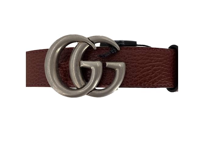 Gucci Ceinture moyenne réversible GG Marmont noir et marron - Taille 80/32 Cuir  ref.1180832