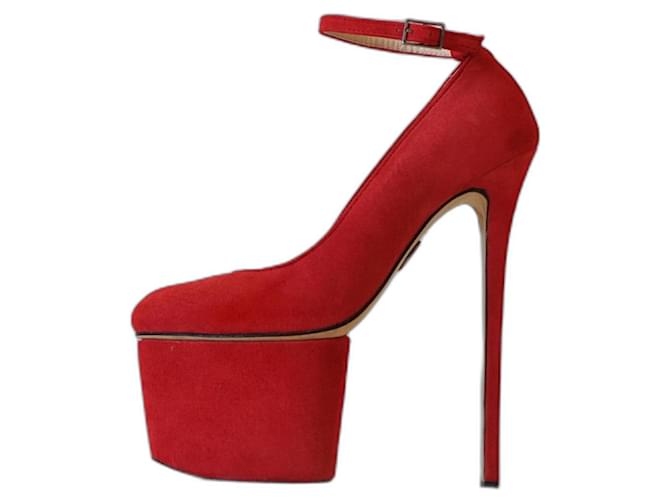Autre Marque Heels Red Suede  ref.1180909