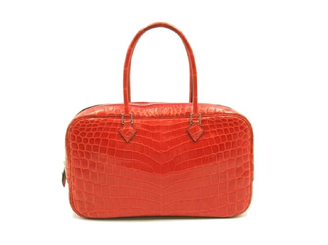 Hermès Embossed Leather Plume 28 Orange  ref.1181055