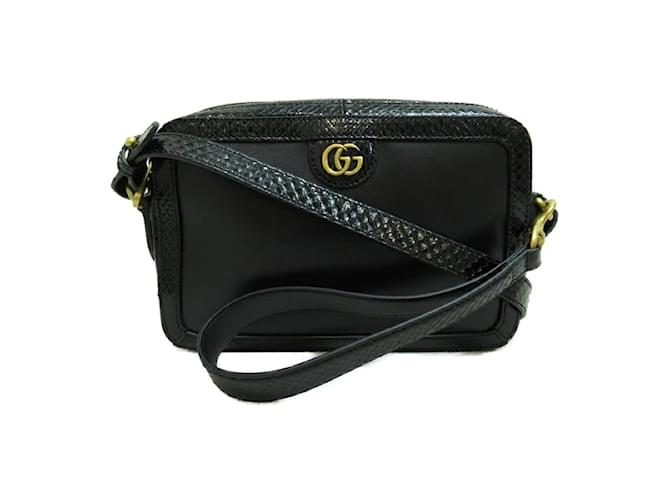 Gucci GG Marmont Embossed Leather Shoulder Bag 710861 Black  ref.1181068