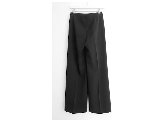 Stella Mc Cartney Stella McCartney disk trim wide trousers Black Wool  ref.1181098